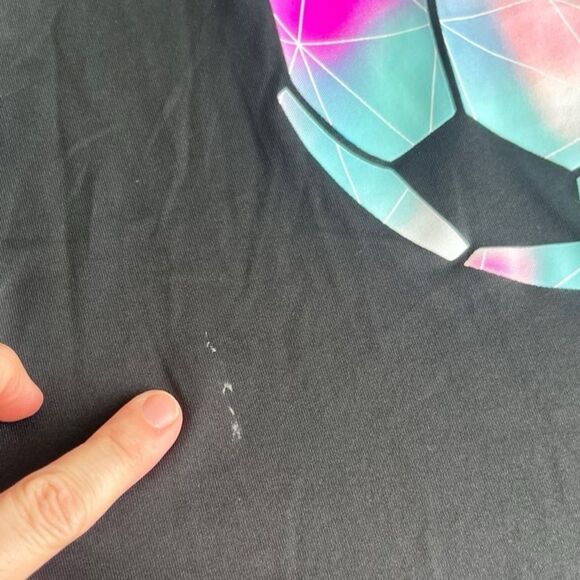 🌴 DSG Girls Black Soccer Graphic Athletic Tee | Size XL (16) - Picture 9 of 11